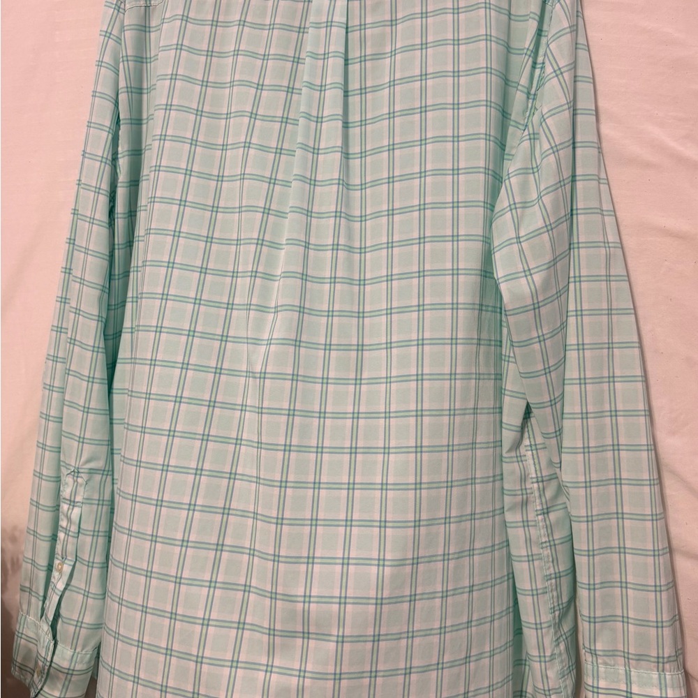 Vineyard Vines Performance Whale Shirt Men’s L Mint Plaid Button Down - Picture 7 of 9